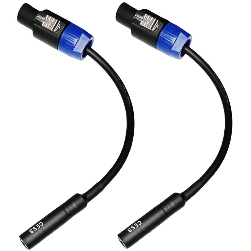 CNCESS CESS-025 1/4 TS Female to Speakon Speaker Cables - Speakon to 6.35 mm Mono Jack Adapter - Speaker Plug Adapter 1/4" to Twist Lock Speak-On - 2 Pack - Image 5